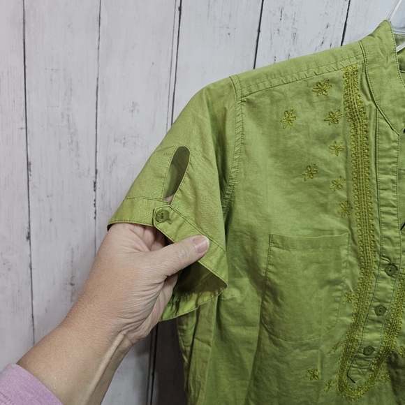 Royal Robbins Women's Green Cotton Lightweight Shirt Size Large 3X Dry S/S. - Picture 4 of 8